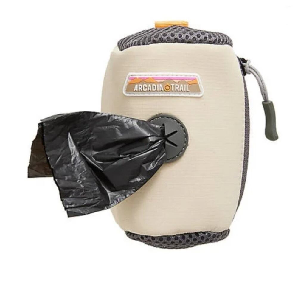 Arcadia Trail Waste Bag Dispenser & Treat Tote Dog Tan Beige New